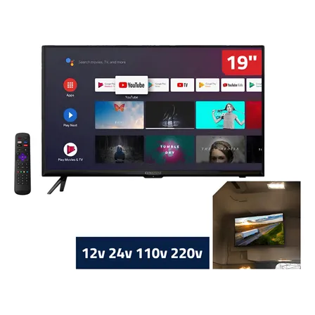 Smart Tv Portátil 19pol Wifi Caminhão Motorhome Onibus Barco