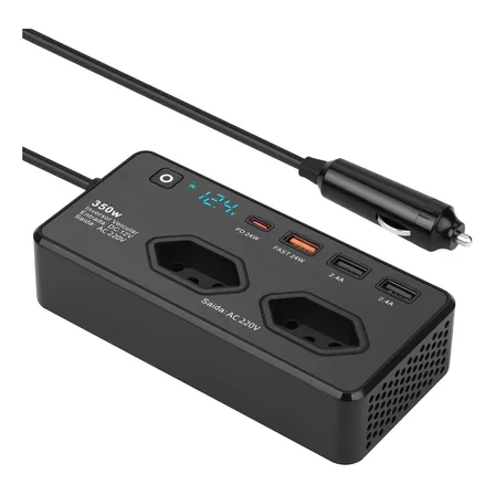 Inversor Carro 12v Para 220v Conversor 350w 6portas Usb