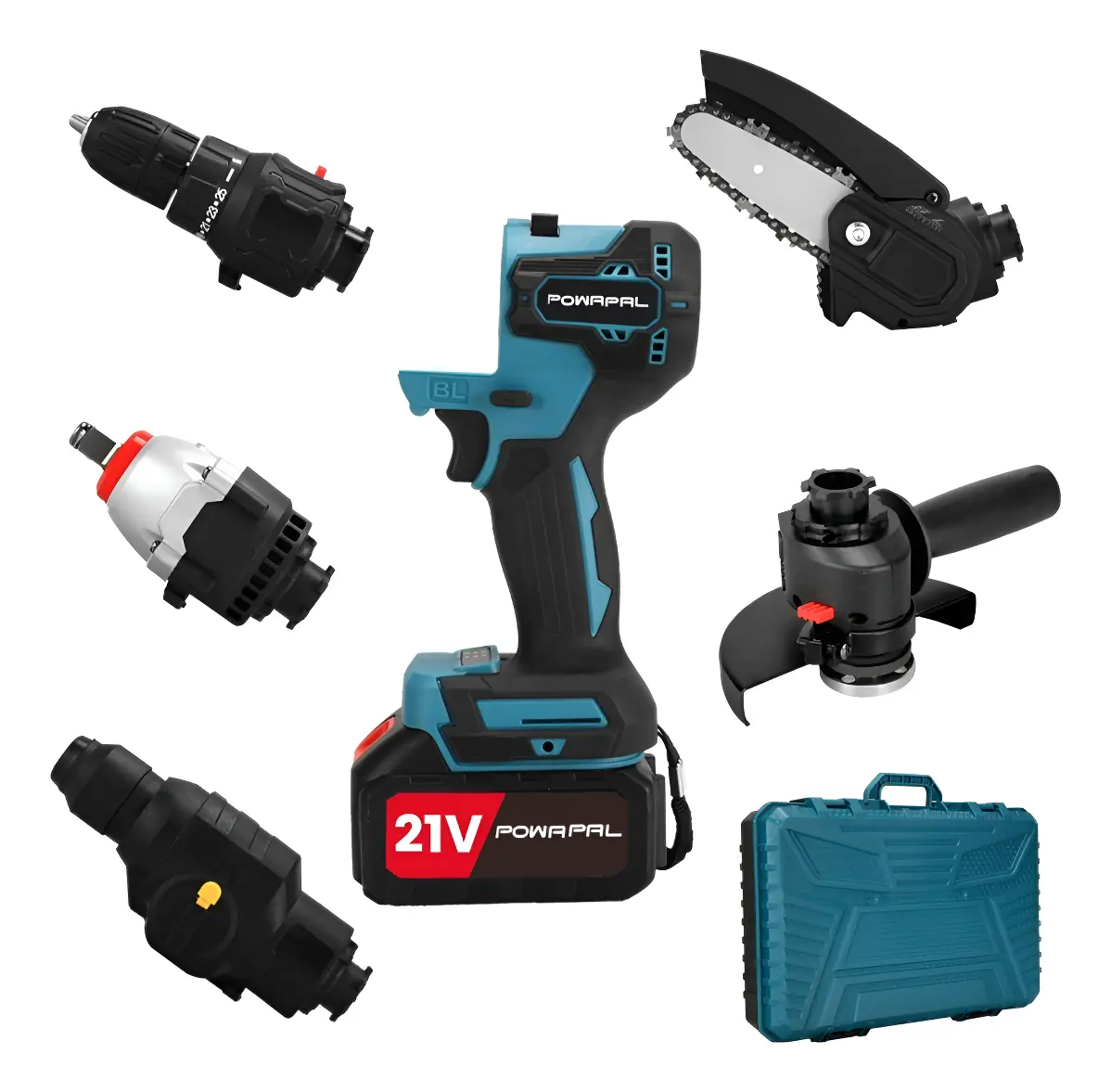 Kit Ferramentas 5 Em 1 A Bateria - Com Maleta - Powapal