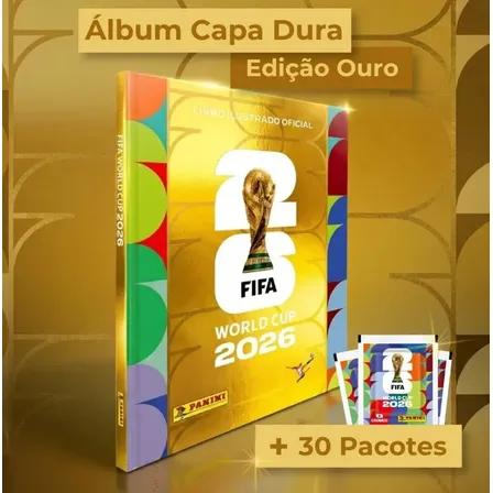 Álbum Fifa World Cup 2026 Capa Dura+30 Pacotes 210 Figurinha