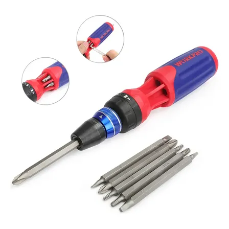 Workpro Chave Fenda E Philips 12 Em 1 Multibits Com Catraca