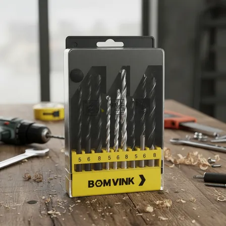 Jogo 9 Brocas Ferro Concreto Madeira Videa Aço P/ Furadeira