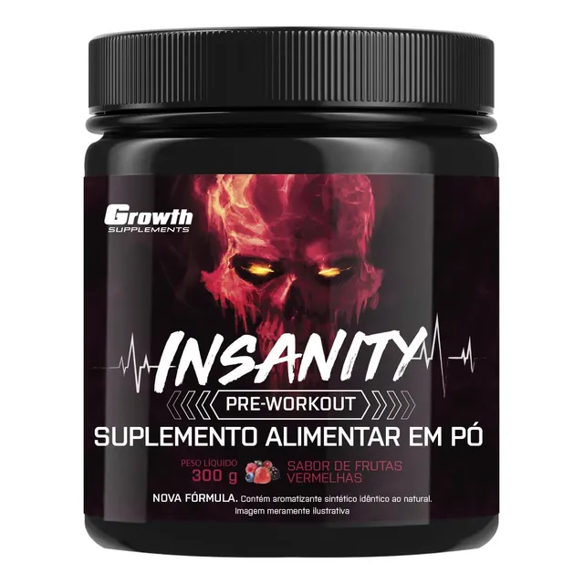Pré-treino Insanity 300g Growth Supplements - Frutas Vermelhas