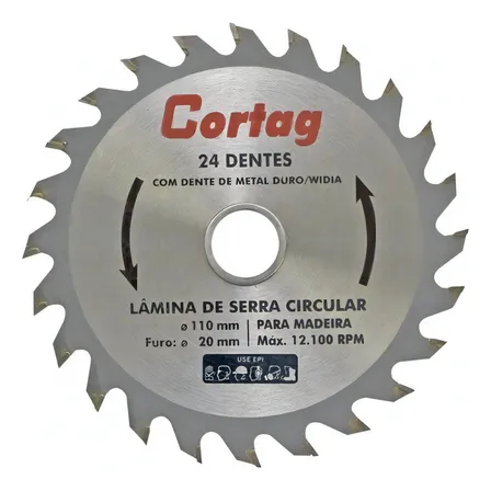 Cortag Disco Lâmina De Serra Circular 110mm 24 Dentes