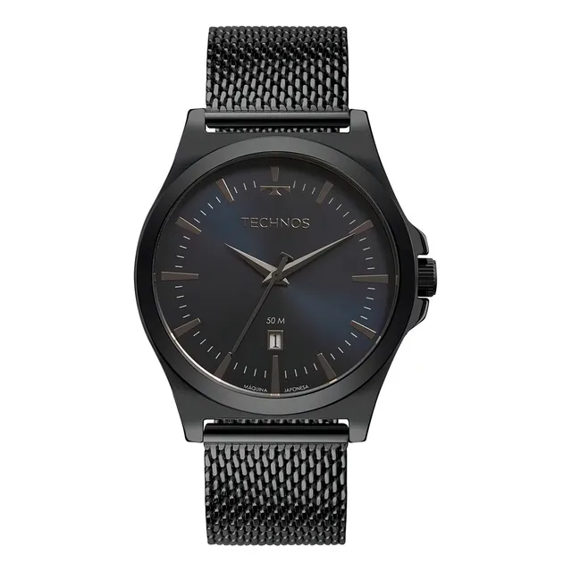Relógio Analógico Technos Masculino Aço Inoxidável 2115ncd/1f Preto Azul Escuro Perolado