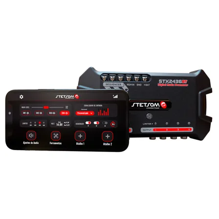Processador de Áudio Digital Stetsom STX2436BT com Bluetooth para Carro