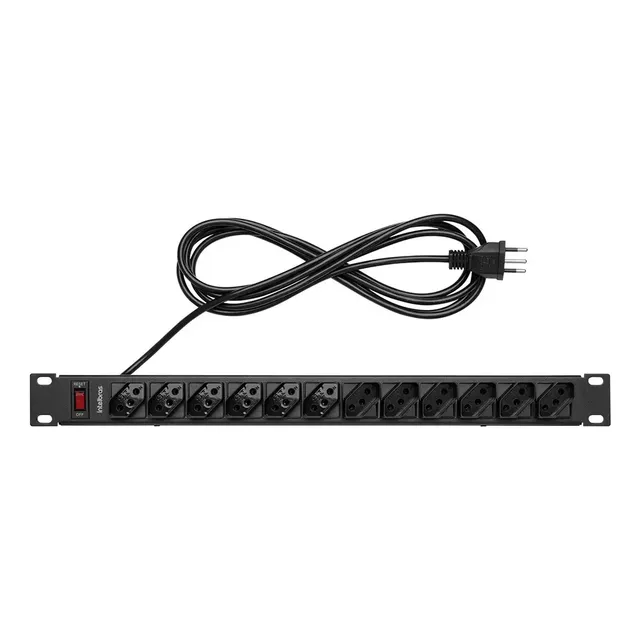 Protetor Eletrônico Com 12 Tomadas Para Rack Epr 212+ Preto Intelbras 110v/220v