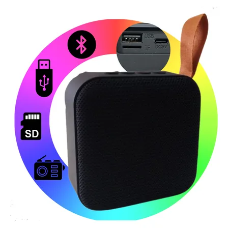 Caixa Caixinha De Som Bluetooth Portátil Recarregável Alta Potência Grave Forte Bateria Longa Duração Usb Cartão Sd Caixinha Ideal Festas Praia Thop Tech