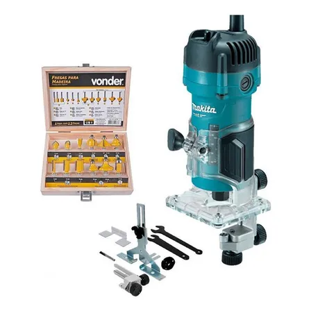 Tupia Makita Mt M3700b 530w Jogo Fresas Madeira 6mm
