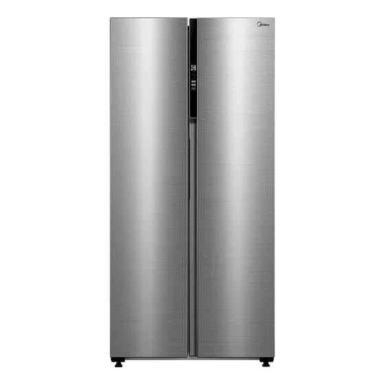 Refrigerador Midea MDRS598FGA041/MDRS598FGA042 con freezer plateado espacioso moderno silencioso eficiente práctico resistente