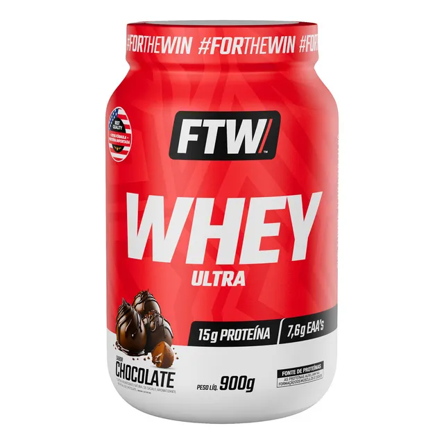 Whey Ultra Protein Pote 900g Sabor Chocolate - FTW