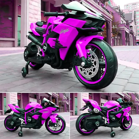Mini Moto Elétrica Infantil Kawasaki Ninja Rosa