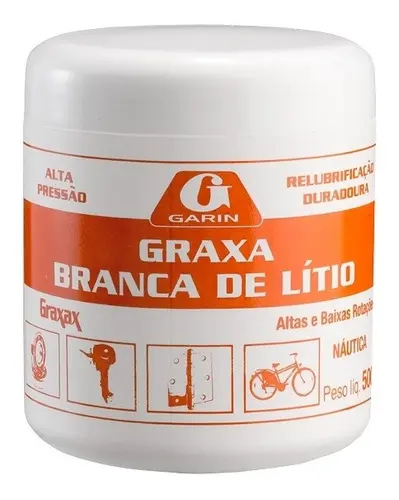 Graxa Branca de Lítio Garin 500g para Lubrificação Automotiva e Marítima