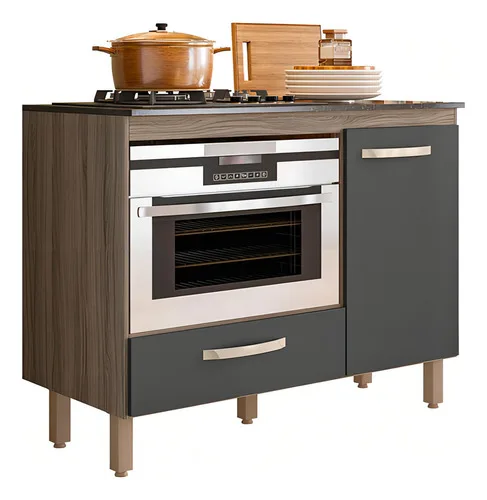 Balcão De Cozinha Para Cooktop Fit 1 Porta 1 Gaveta