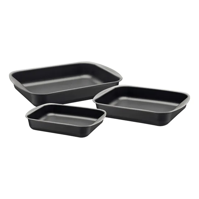 Jogo de assadeiras Brasil em alumínio com revestimento antiaderente Starflon Max 3 peças cor grafite Tramontina