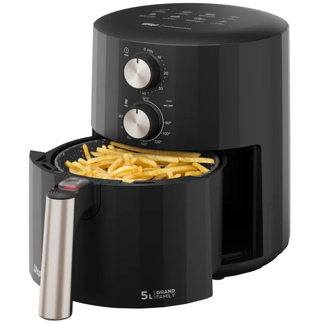 Wap Air Fryer Grand Family Cozinha Fritadeira Elétrica 5l 1500w Preto/cinza 220v
