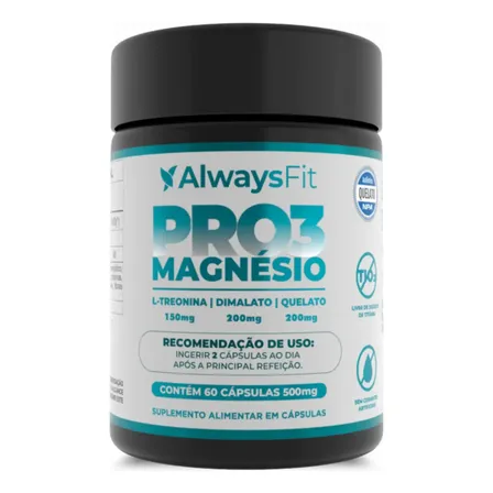 Pro3Magnésio da Always Fit L-Treonina, Quelato e Dimalato - 60 Cápsulas