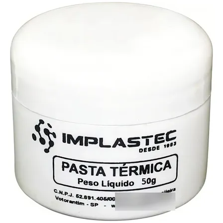 Pasta Térmica Implastec 50g Pote 0,4w/m.k Cor Branco