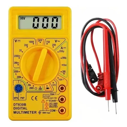 Multímetro Digital Mister Portátil Alta Precisão 9V Corrente Tensão Resistência