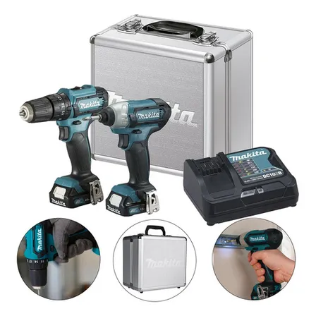 Combo Furadeira Parafusadeira De Impacto - Clx228sax Makita Cor Azul-turquesa