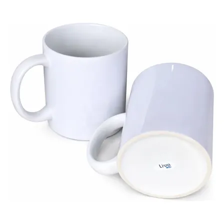 Caneca Cerâmica 12 Unidades Sublimação 325ml Branca Livesub