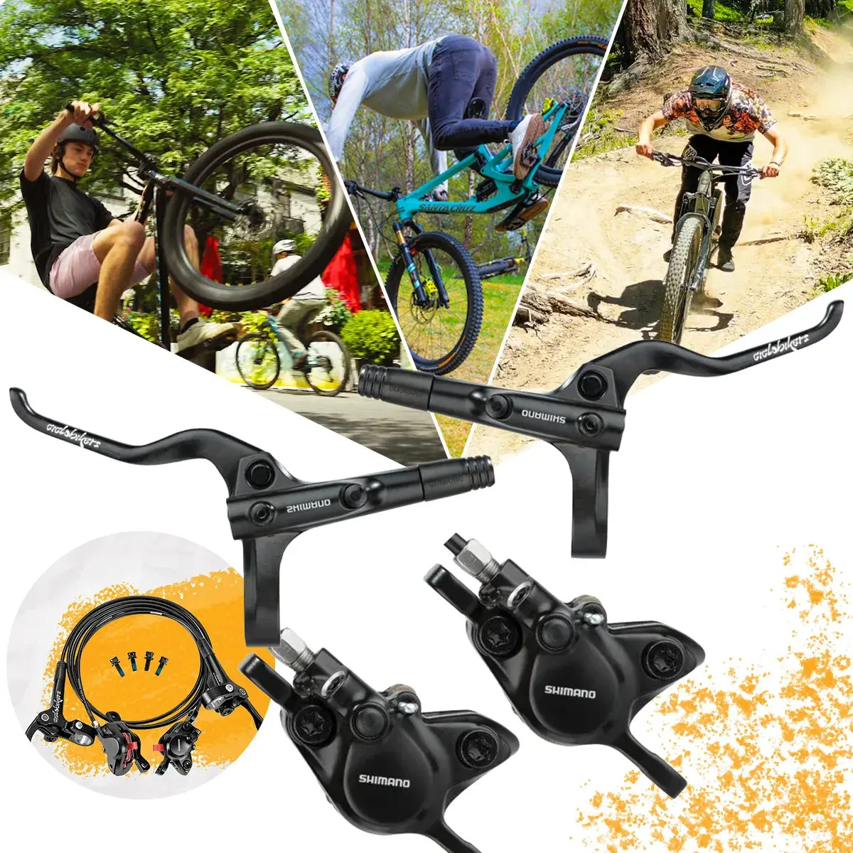 Conjunto De Freio A Disco Shimano MT200 Hidráulico para Mountain Bike Grau Aro 20-29