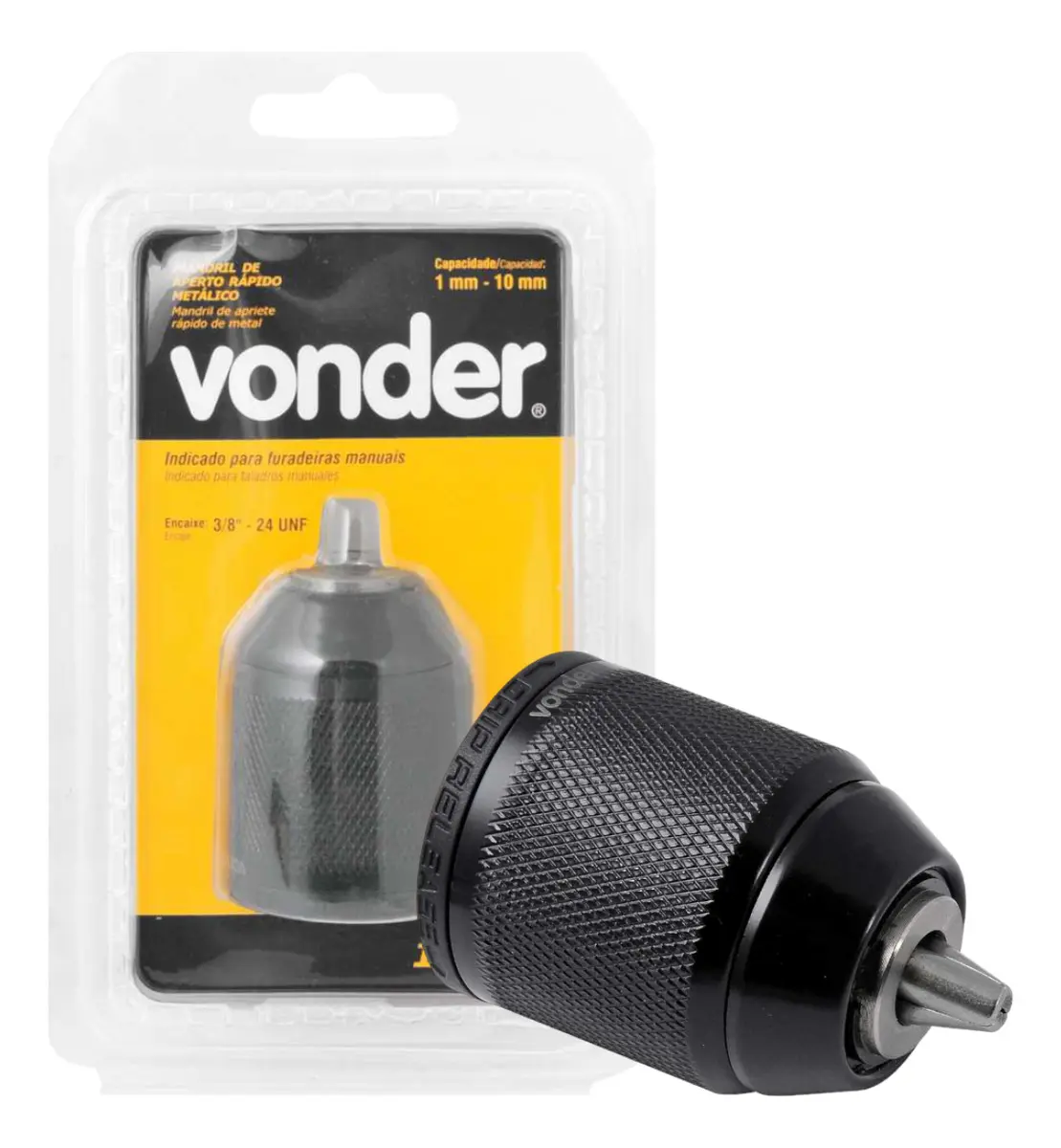 Mandril De Aperto Rapido Metálico 3/8 10mm Universal Vonder