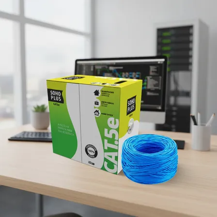Cabo de Rede Furukawa Soho Plus CAT5e 305 Metros CMX CFTV 4 pares 100% Cobre - Azul