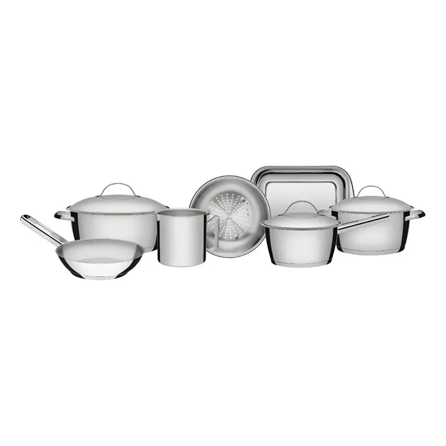 Jogo De Panelas Allegra Em Aço Inox 7 Peças Tramontina