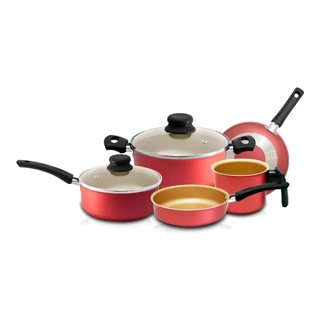 Conjunto De Panelas Antiaderente Vermelho 5 Peças Arnix