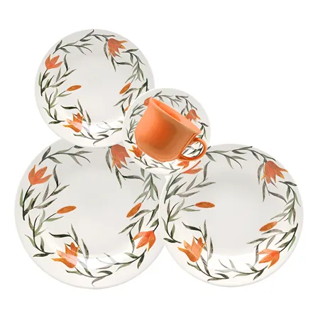 Aparelho De Jantar E Chá Donna Lírios 20 Peças Biona