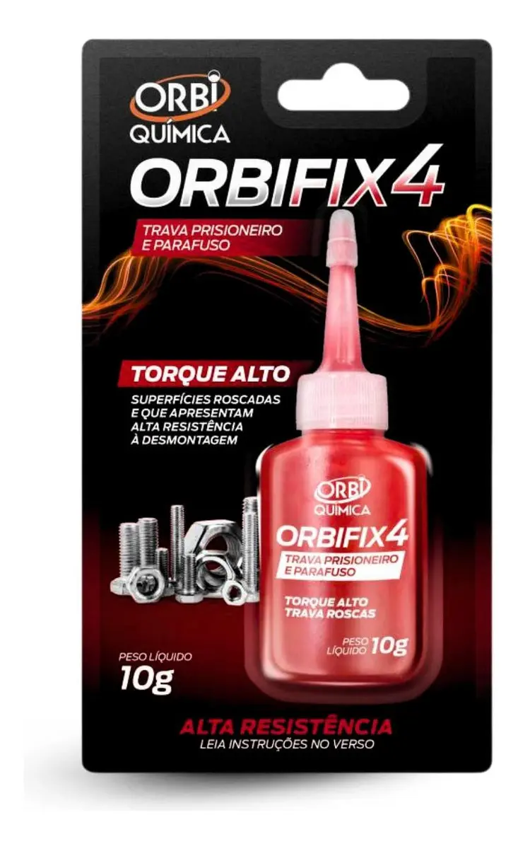 Orbi-Quimica Trava Parafuso Rosca Prisioneiro cola adesiva trava parafuso rosca Vermelho 10g