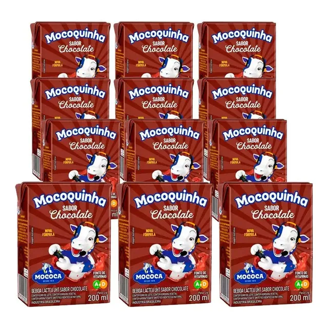 Achocolatado Pronto Mocoquinha 200ml Bebida Láctea Kit 27un