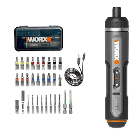 Parafusadeira Worx Wx242 + Bits + Maleta Cor Cinza
