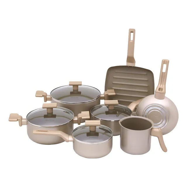 Conjunto De Panelas Sartin Champ 7 Peças Cerâmica Mimo Style