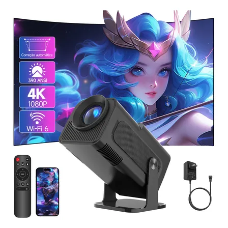 Projetor Magcubic HY320 Grande Led 390ansi 1080P Full Hd 4k Hdmi Usb Android 11 Smart Wi-fi6 Bluetooth 5.0 Cinema Home Com Controle Remoto por Cinema Em Casa Imagem Nítida Compatível