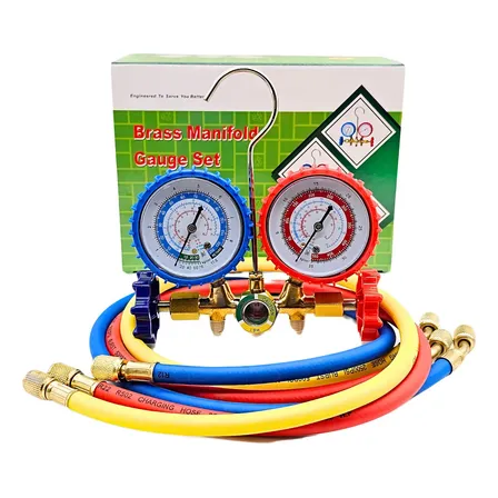 Kit Manifold GeoFrio Ct-536G para Gases R12 R22 R404 R134 com Mangueira 90cm