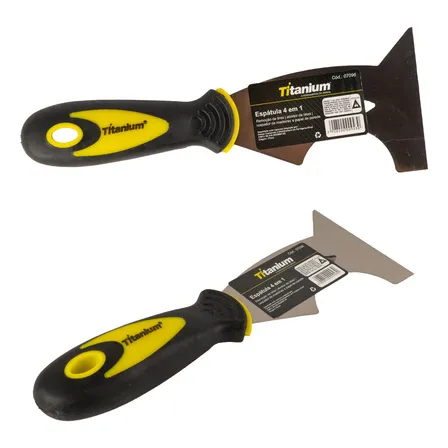 Espátula de aço 4 em 1 remoção e raspador de tinta madeira Titanium Platina
