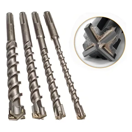 Kit Jogo Broca Sds Plus Cruz Videa Cruzada 6mm, 8mm, 10mm, 12mm X210mm