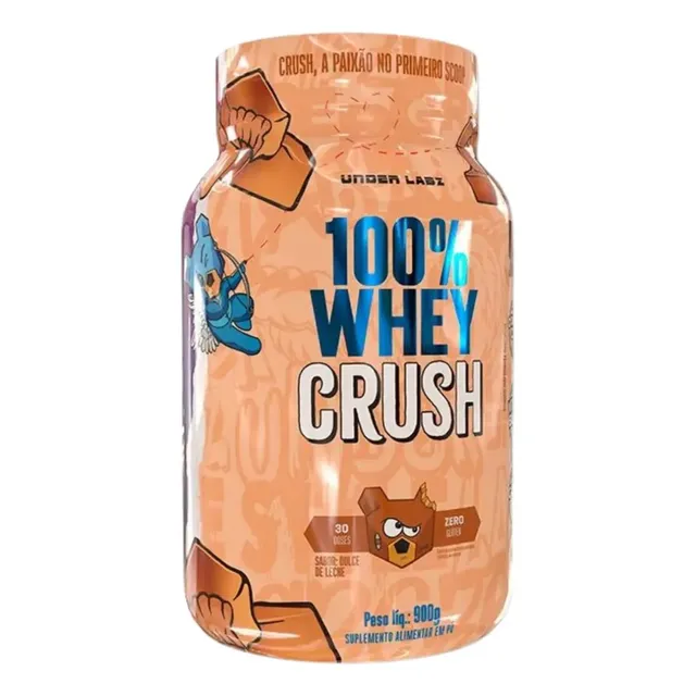 100% Whey Crush Pote 900g Under Labz Sabor Dulce De Leche Sabor Doce de leite