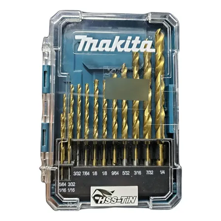 Jogo Broca Polegadas 1/16 A 1/4 13 Peças Titânio D-72908 Makita