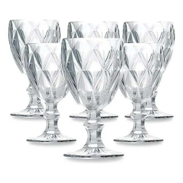 Conjunto de Taças de Vidro 340ml Diamond Line - 6 Peças Transparente