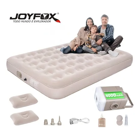 Colchão Inflável Joyfox Queen Com Bomba Elétrica Recarregável