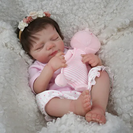 Brastoy Bebê Reborn pintada Boneca Pintada Realista Menina 48cm