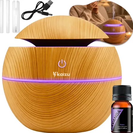Difusor Aromatizador Umidificador De Ambiente Ultrassônico Eletrico Usb Kaizu + Essência Aromas Oleos Essenciais Aromaterapia