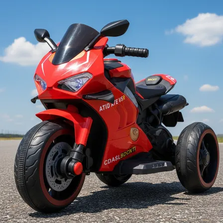 Moto Infantil Elétrica Super Moto 3 Rodas Som Luz Frente Ré Cor Vermelho Voltagem Do Carregador 110v/220v