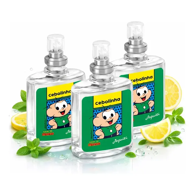 Kit 3x Perfumes Colônia Miniatura Cebolinha Turma Da Mônica Jequiti De 25ml