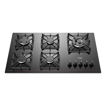 Cooktop 5 Bocas Dako Diplomata Com Mesa De Vidro E Tripla Chama E Acendimento Automático A Gás Preto Bivolt 127/220v