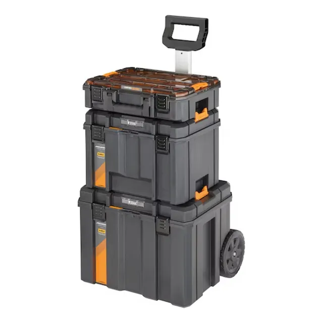 Torre de Armazenamento 3 em 1 Dewalt TSTAK Modelo DWST60452 Compartimentos e Bandejas Removíveis