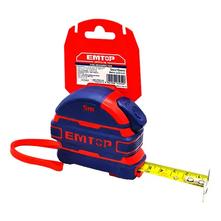 Trena EMTOP 5m X 19mm Aço Emborrachada Retrátil com Trava Automática